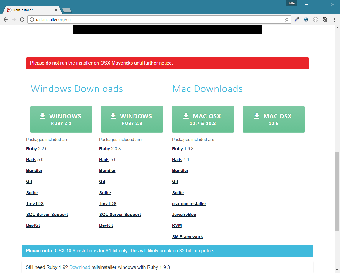 Railsinstaller website