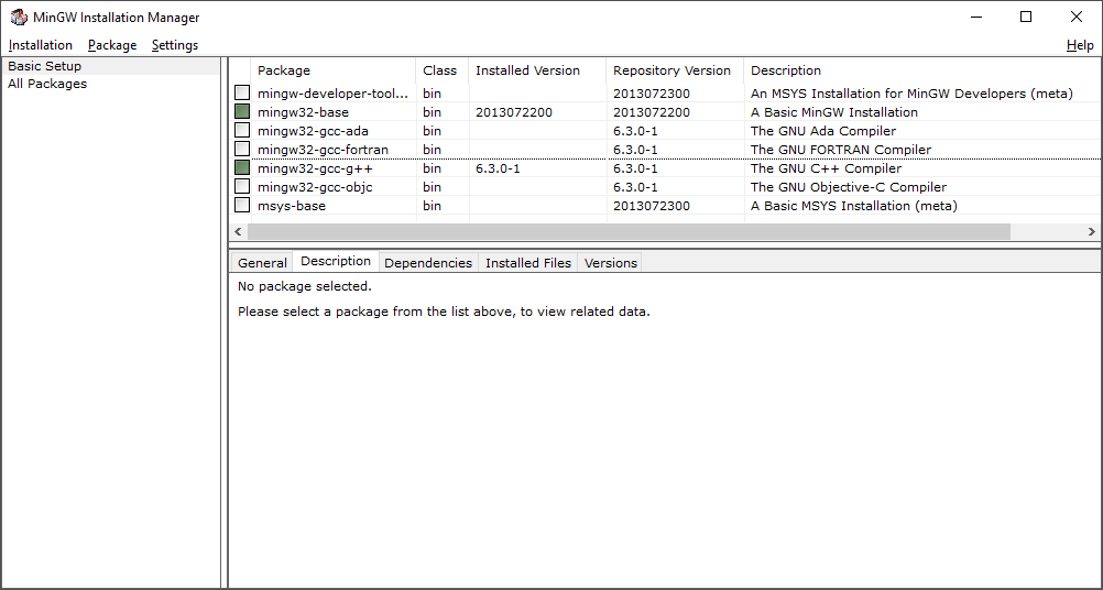 Package Selection